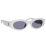 The Attico Berta Oval Sunglasses in White