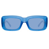 The Attico Marfa Rectangular Sunglasses in Blue