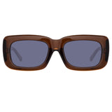 The Attico Marfa Rectangular Sunglasses in Brown