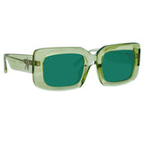 The Attico Jorja Rectangular Sunglasses in Lime