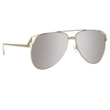 The Attico Telma Aviator Sunglasses in Silver