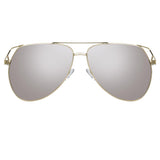 Telma Aviator Sunglasses in White Gold and Silver
