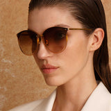 Calthorpe Oval Sunglasses in Brown Gradient
