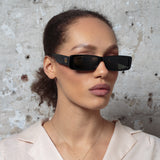 Dania Rectangular Sunglasses in Black