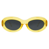 Dries Van Noten Oval Sunglasses in Yellow