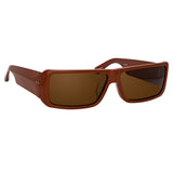 Dries Van Noten 157 Rectangular Sunglasses in Brick