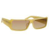 Dries Van Noten 157 Rectangular Sunglasses in Beige