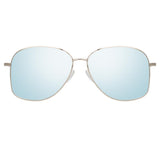 Dries Van Noten 199 Aviator Sunglasses in White Gold and Silver