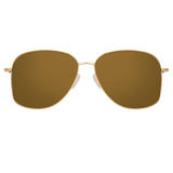 Dries Van Noten 199 Aviator Sunglasses in Yellow Gold