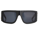 Jeremy Scott Plaque Sunglasses in Black and Grey