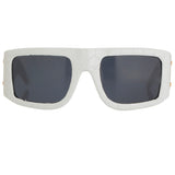 Jeremy Scott Plaque Sunglasses in White and Grey