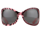 Jeremy Scott Wrap Sunglasses in Black and Pink