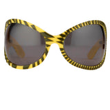 Jeremy Scott Wrap Sunglasses in Black and Yellow