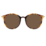 Linda Farrow Linear Gray C14 Oval Sunglasses
