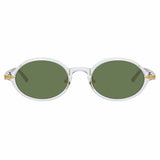 Linda Farrow Linear Eaves A C8 Oval Sunglasses