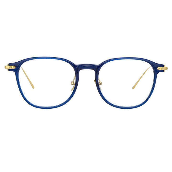 Meier D-Frame Glasses in Blue frame by LINDA FARROW Linear – LINDA FARROW  (U.K.)