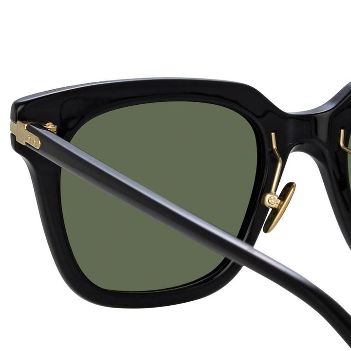 Empire D-Frame Sunglasses in Black frame by LINDA FARROW Linear – LINDA  FARROW (U.K.)