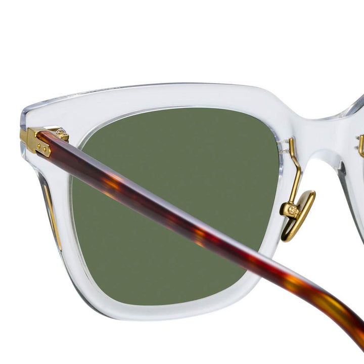 Linda Farrow Linear Empire A D-Frame Sunglasses in Clear