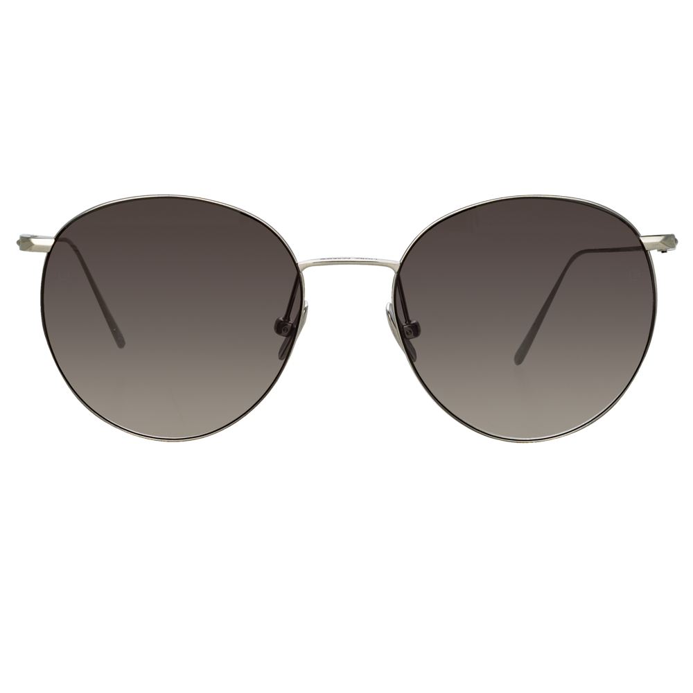 Foster Oval Sunglasses In White Gold Frame By Linda Farrow Linear Linda Farrow Uk