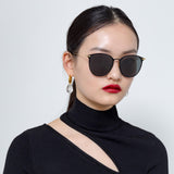 Sophia Oval Sunglasses in Black
