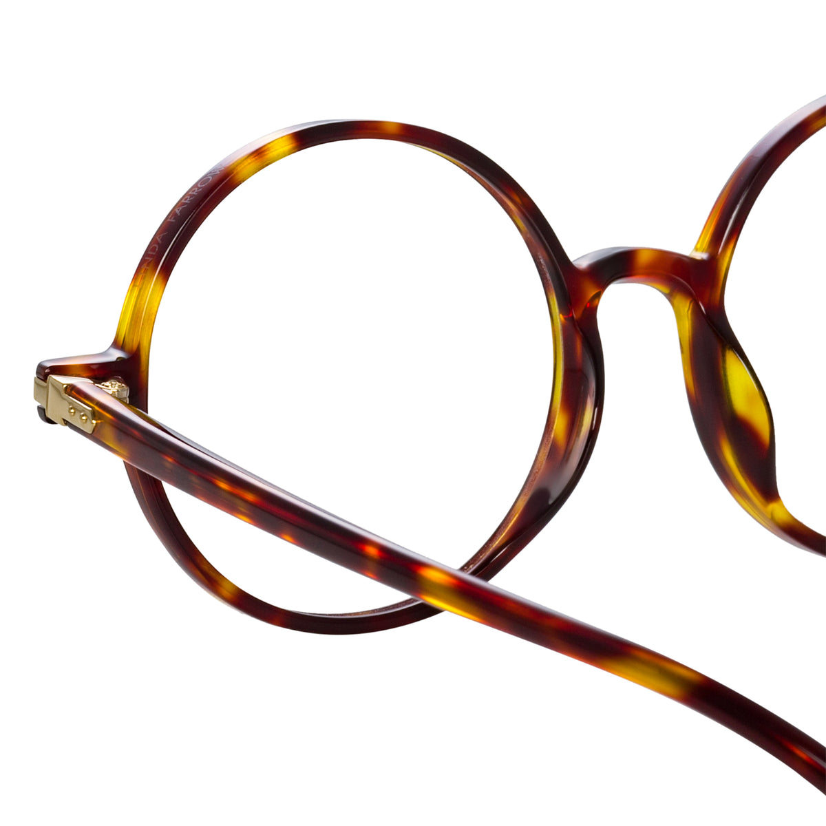 Spire Round Optical Frame in Tortoiseshell by LINDA FARROW LINDA