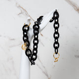 Black Oval Link Acetate Chain