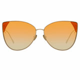 Ida Cat Eye Sunglasses in Light Gold and Orange