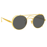 Jimi Oval Sunglasses in Yellow Gold