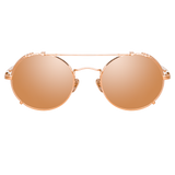 Jimi Oval Sunglasses in Rose Gold
