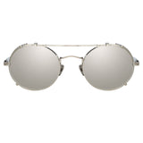 Jimi Oval Sunglasses in White Gold