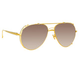 Newman Aviator Sunglasses in Yellow Gold