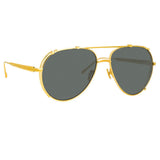 Newman Aviator Sunglasses in Yellow Gold