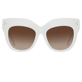 Dunaway Oversized Sunglasses in White