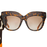 Dunaway Oversized Sunglasses in Tortoiseshell and Orange