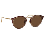Cooper Oval Sunglasses in Light Gold and Brown