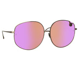 Marisa Oversized Sunglasses in Nickel and Pink