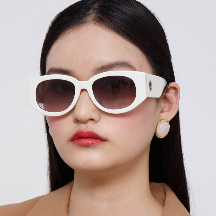 White Triomphe oval acetate sunglasses | Celine Eyewear | MATCHES UK