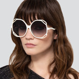 Jerry Oversized Sunglasses in White