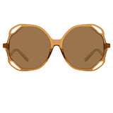 Jerry Oversized Sunglasses in Tobacco