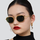 Shaw Angular Glasses in Yellow Gold and Green