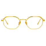 Shaw Angular Optical Frame in Yellow Gold