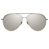 Roberts Aviator Sunglasses in White Gold and Platinum