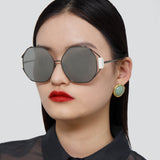 Marie Oversized Sunglasses in Nickel and Platinum