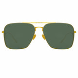 Asher Aviator Sunglasses in Yellow Gold