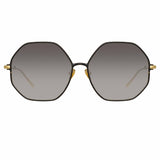 Leif Oversized Sunglasses in Yellow Gold and Black