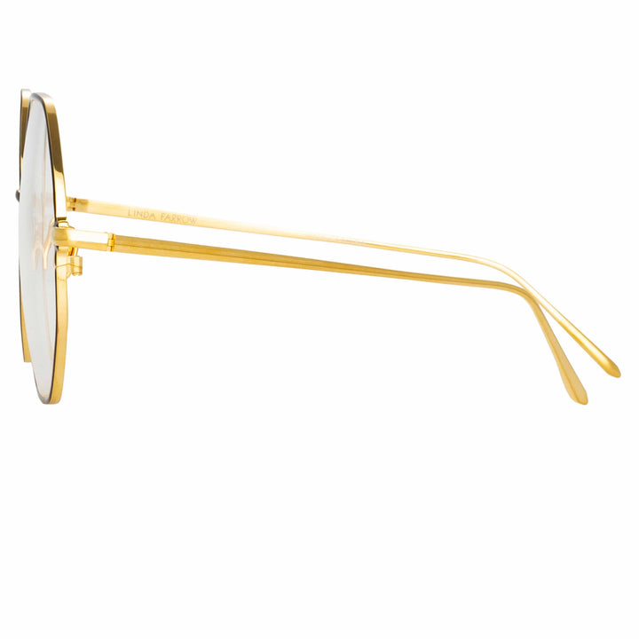 Leif Oversized Optical Frame in Yellow Gold and Black by LINDA FARROW ...
