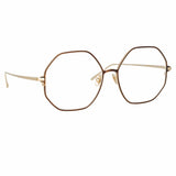 Leif Oversized Optical Frame in Light Gold and Brown