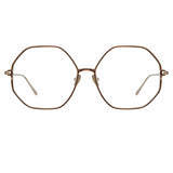 Leif Oversized Optical Frame in Light Gold and Brown