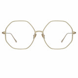 Leif Oversized Optical Frame in Light Gold and Cream