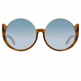 Florence Round Sunglasses in Horn and Blue